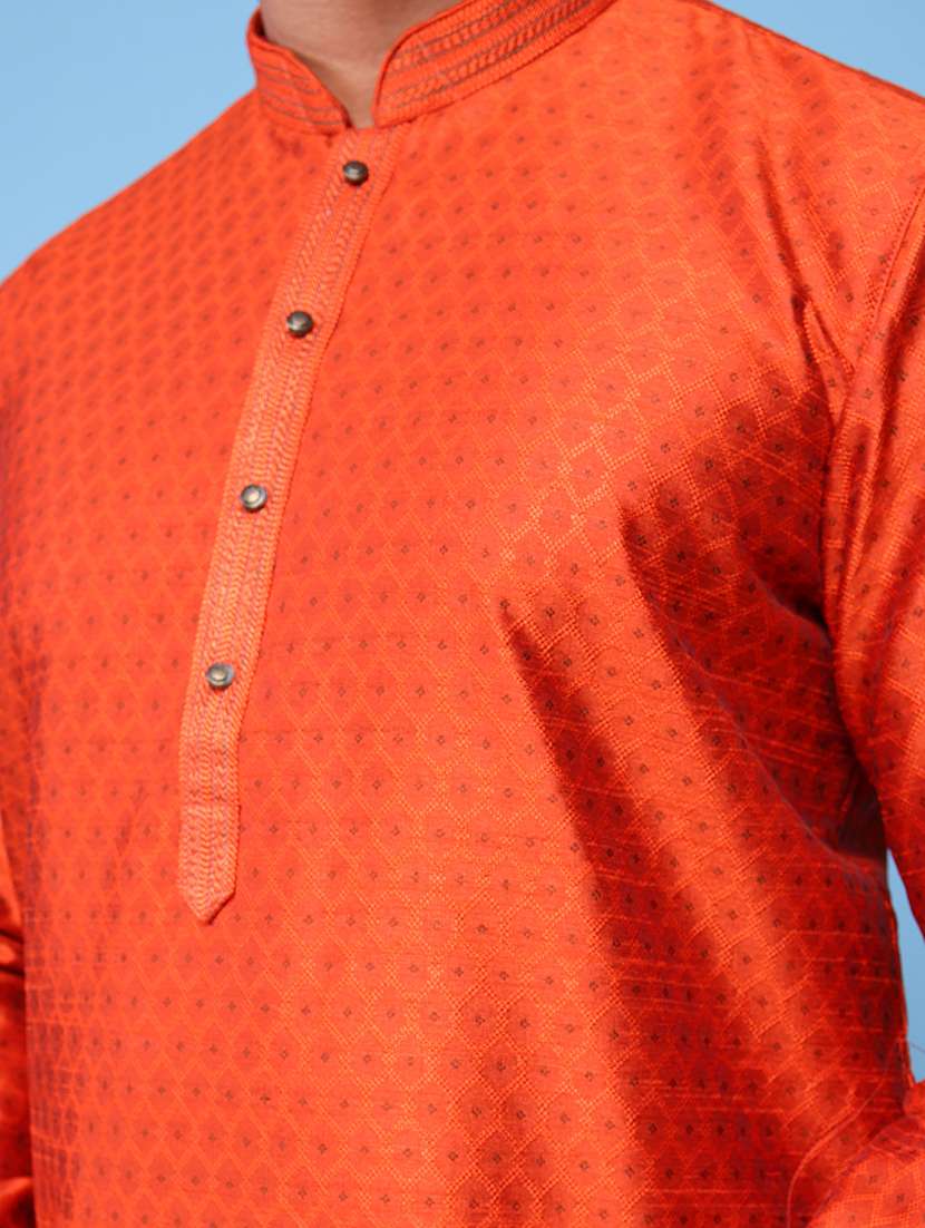 men mandarin neck kurta pyjama ethnic wear set - 22075996 -  Standard Image - 5