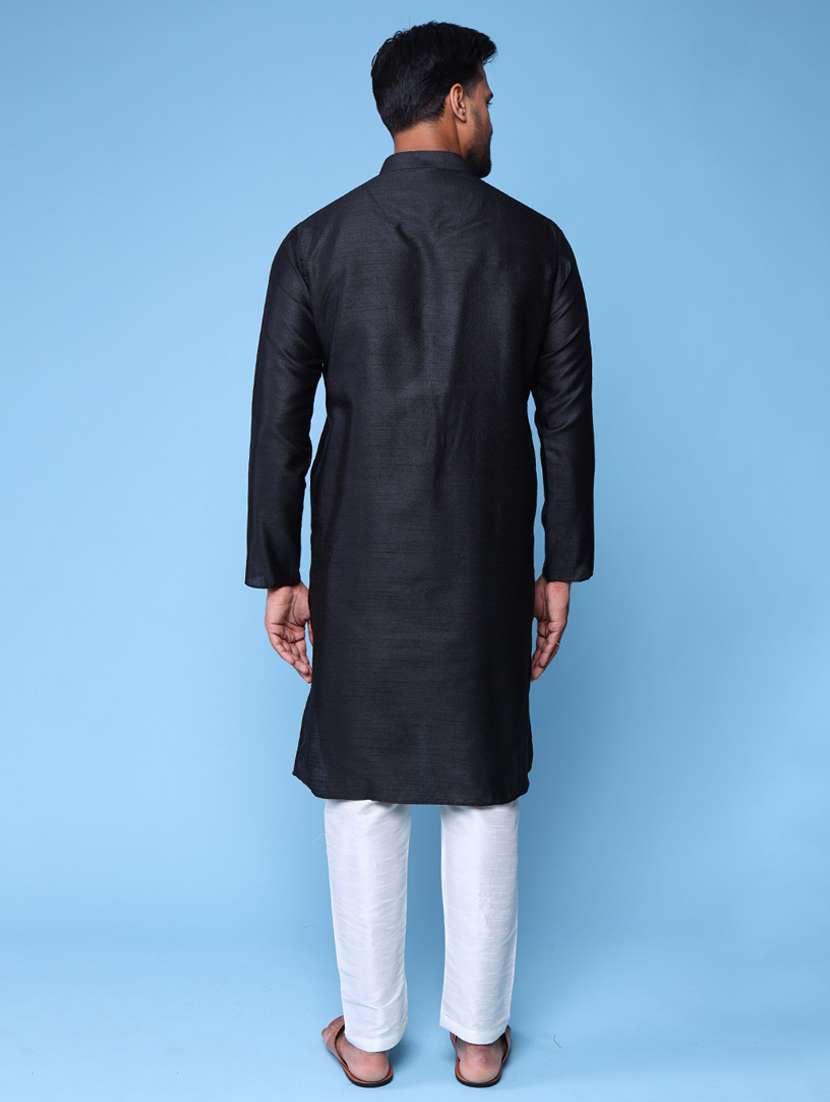 men mandarin neck kurta pyjama ethnic wear set - 22076003 - Standard Image - 3