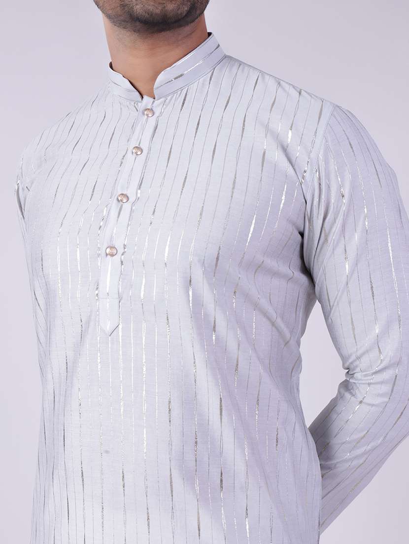 men mandarin neck kurta pyjama ethnic wear set - 22076006 - Standard Image - 5