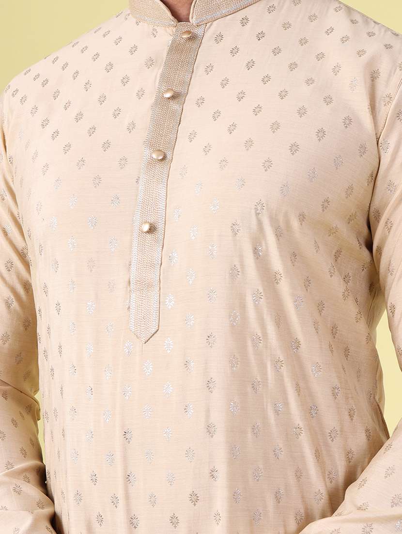 men mandarin neck kurta pyjama ethnic wear set - 22076008 - Standard Image - 5