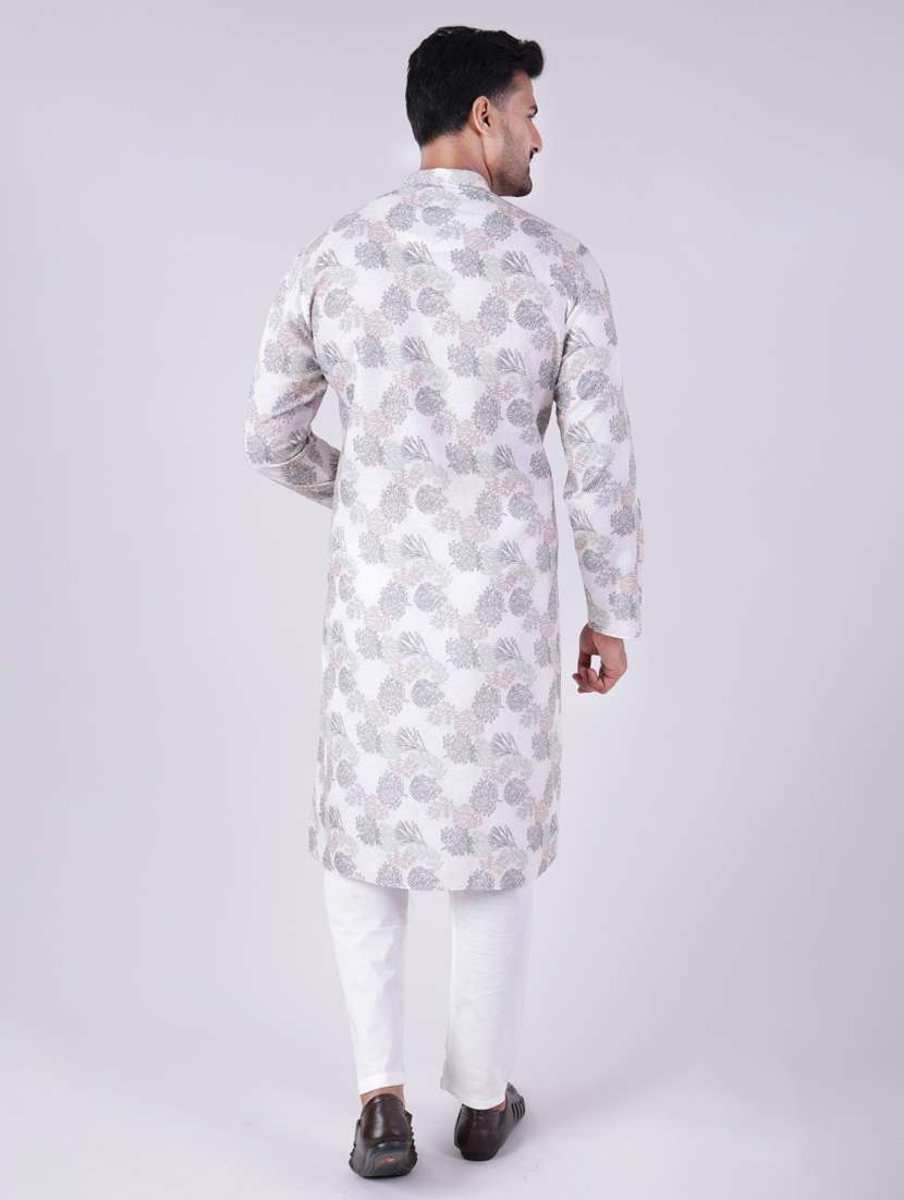 men mandarin neck kurta pyjama ethnic wear set - 22076020 - Standard Image - 3