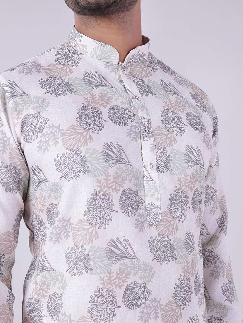 men mandarin neck kurta pyjama ethnic wear set - 22076020 - Standard Image - 5