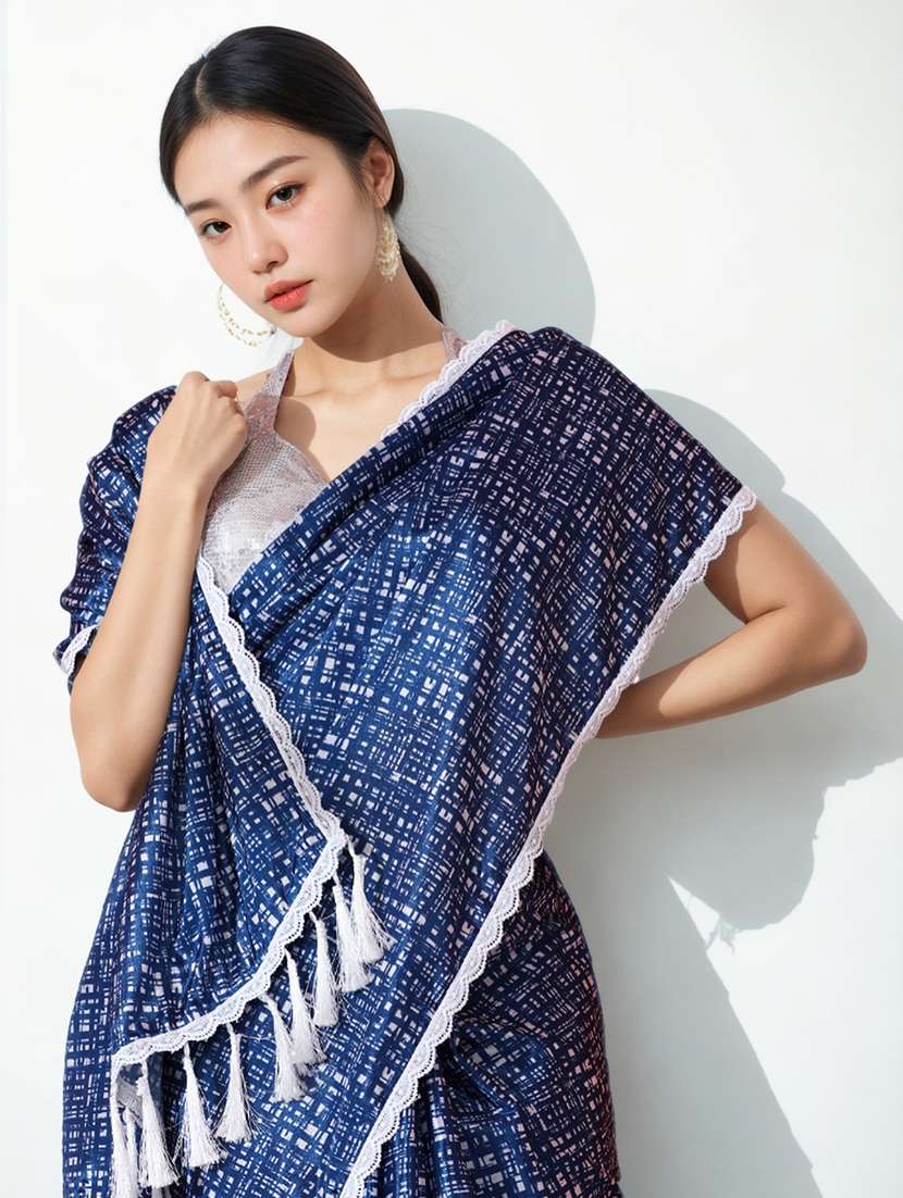 women printed casual wear saree with blouse - 22076030 -  Standard Image - 3