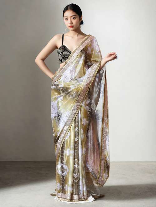 women printed casual wear saree with blouse - 22076038 - Standard Image - 0