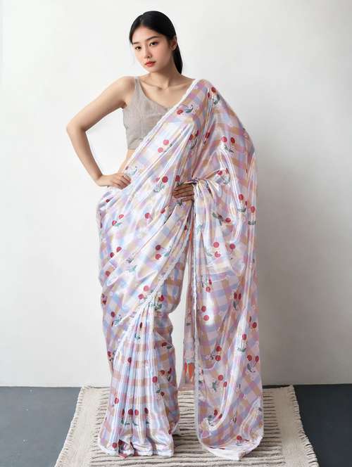 women printed casual wear saree with blouse - 22076039 - Standard Image - 0