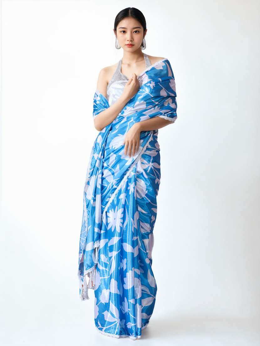 women printed casual wear saree with blouse - 22076041 - Zoom Image - 0