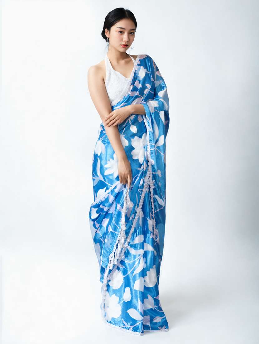women printed casual wear saree with blouse - 22076041 - Standard Image - 3