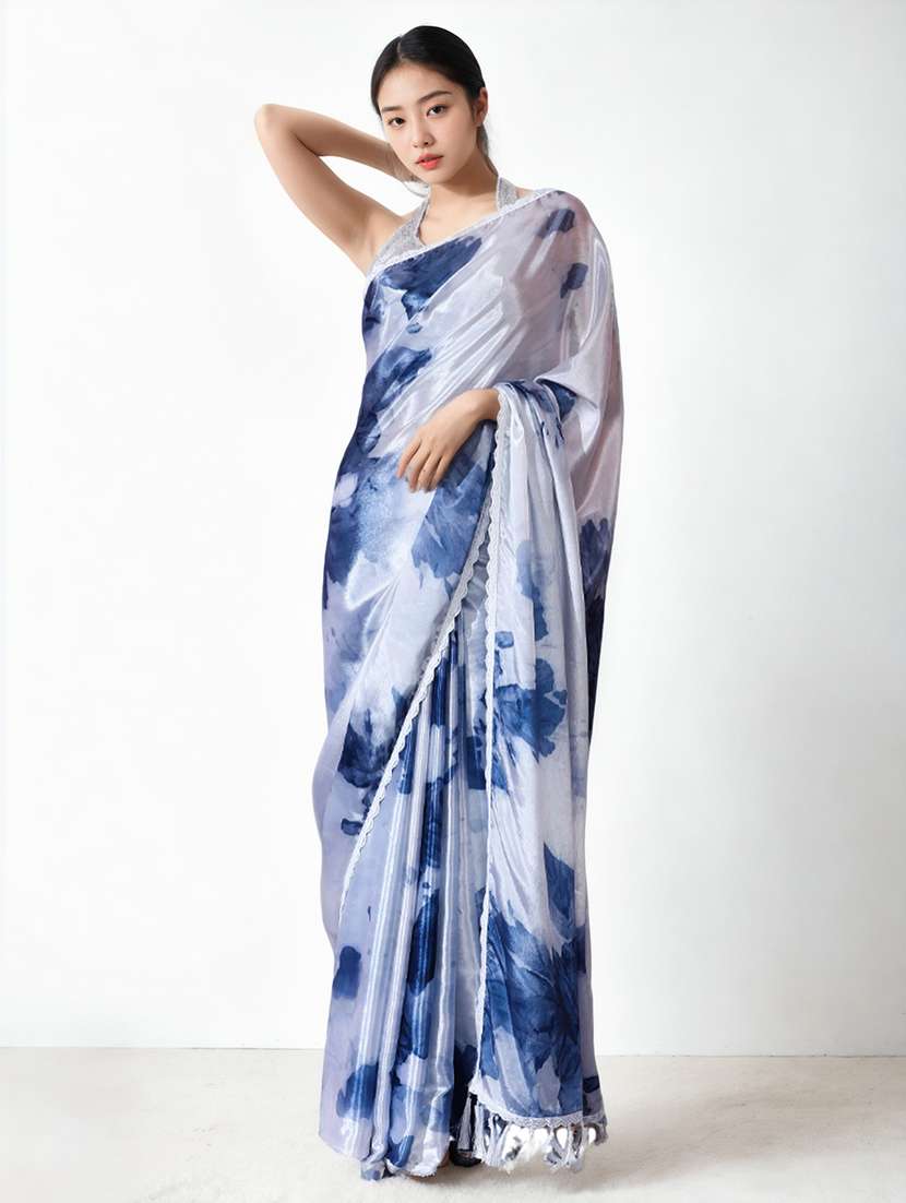 women printed casual wear saree with blouse - 22076042 -  Zoom Image - 0