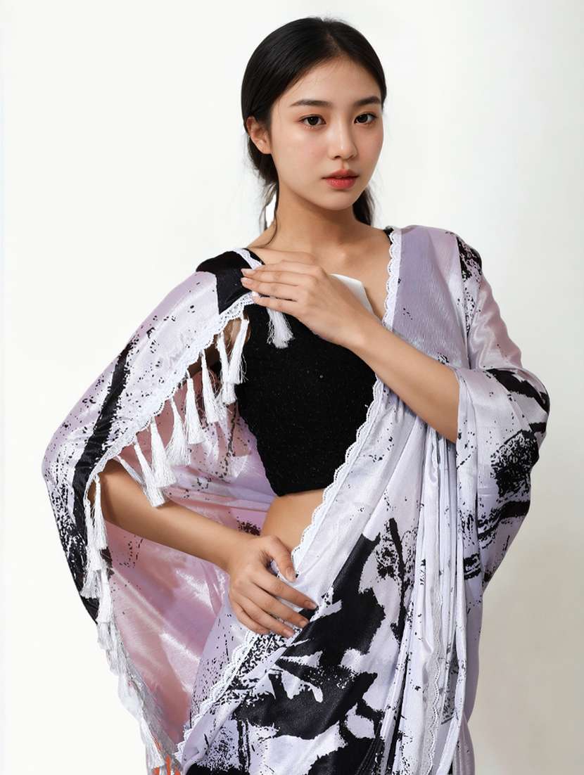 women printed casual wear saree with blouse - 22076043 - Standard Image - 3