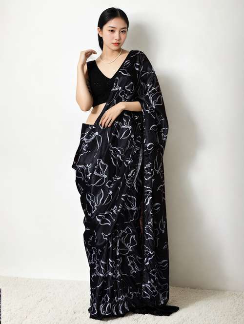 women printed casual wear saree with blouse - 22076080 -  Standard Image - 0