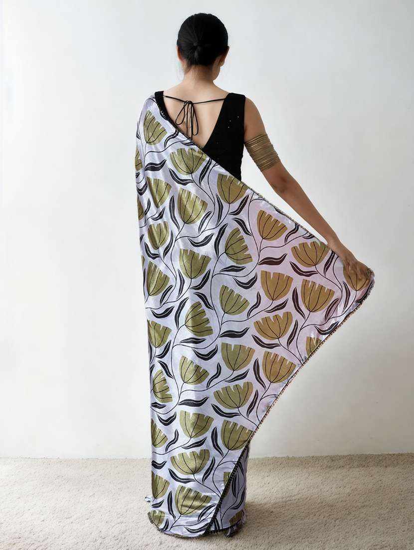 women printed casual wear saree with blouse - 22076081 -  Standard Image - 3