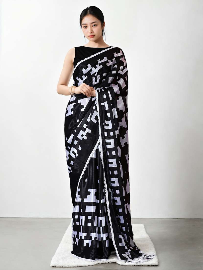 women printed casual wear saree with blouse - 22076085 -  Zoom Image - 0