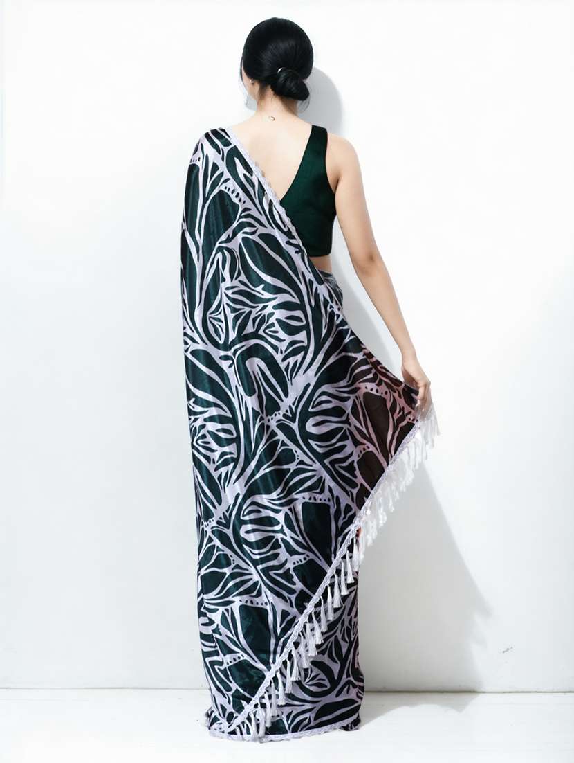 women printed casual wear saree with blouse - 22076087 -  Standard Image - 3