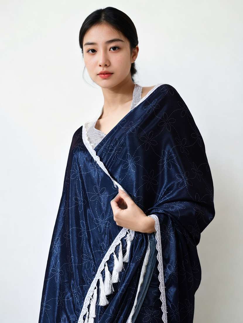 women printed casual wear saree with blouse - 22076103 -  Standard Image - 3