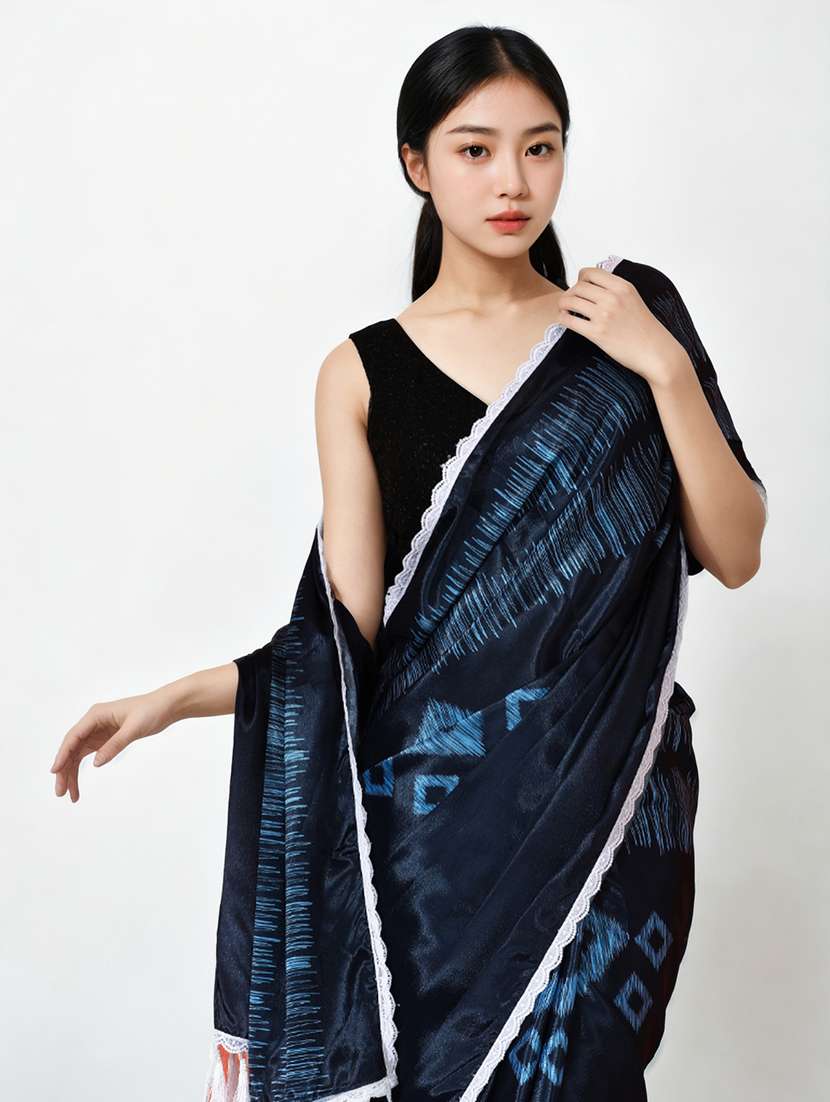 women printed casual wear saree with blouse - 22076105 -  Standard Image - 3