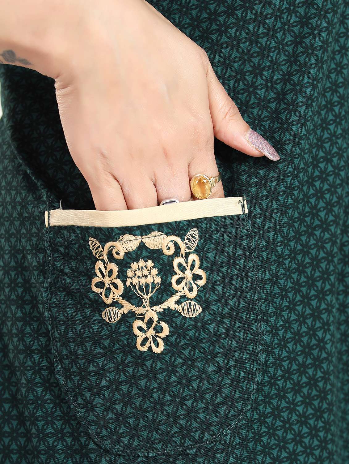 women printed short sleeve nighty - 22076322 -  Standard Image - 5