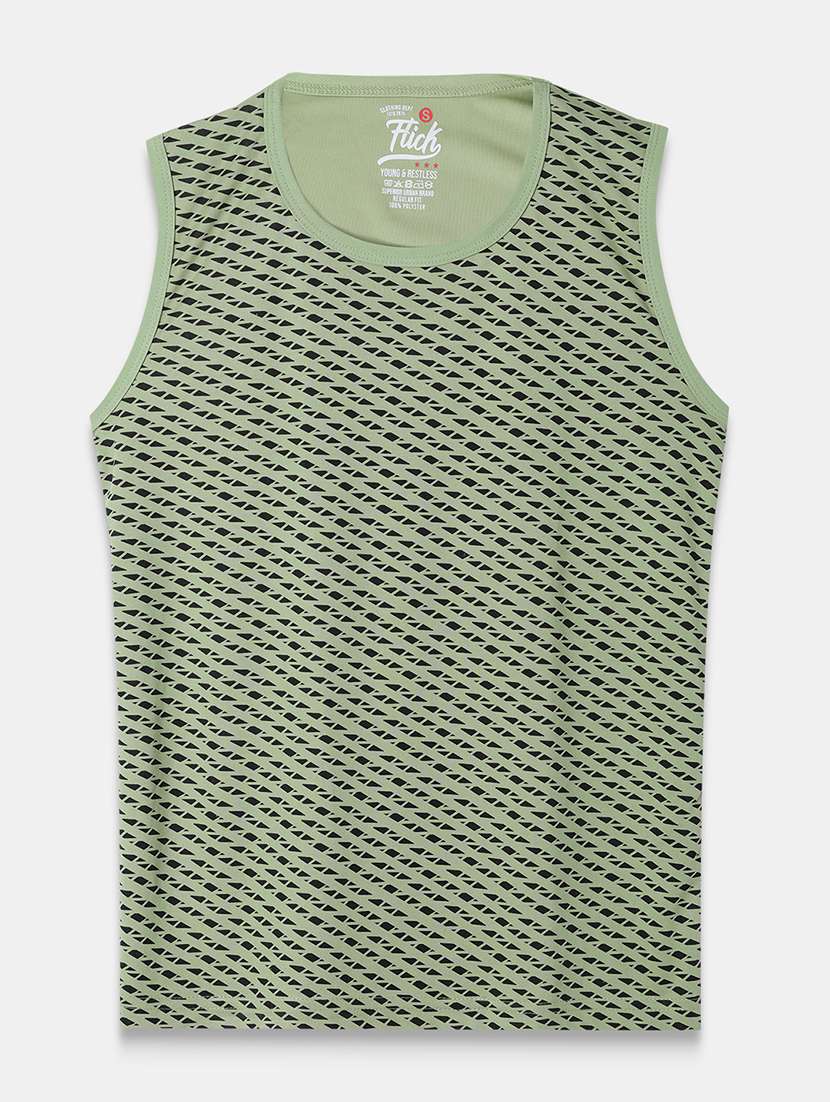 men front print sleeveless regular fit t-shirt - 22076336 - Zoom Image - 0
