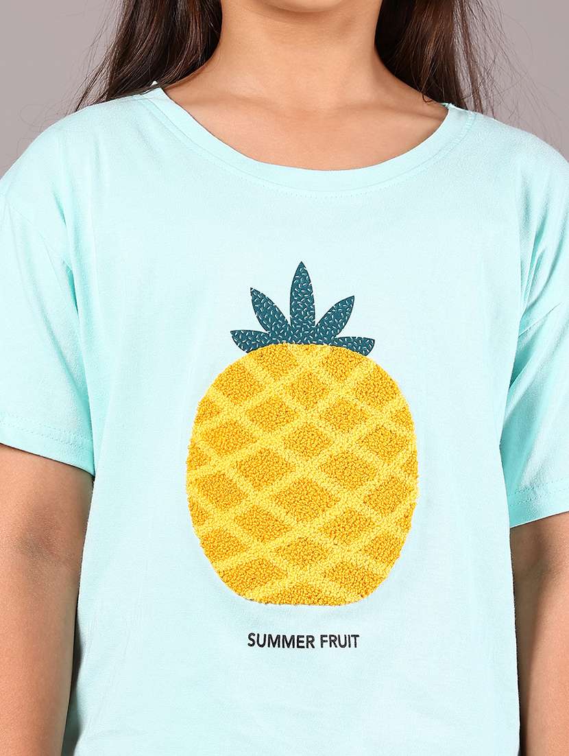 girls printed round neck short sleeves tee - 22076339 -  Standard Image - 5