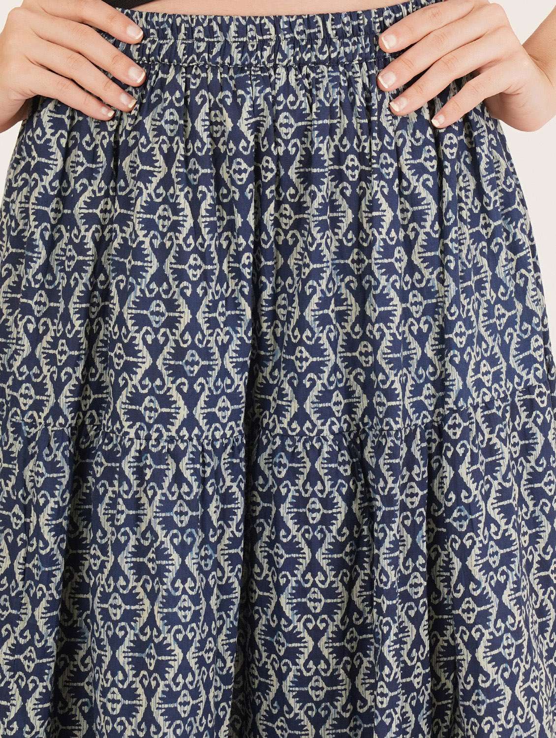 women printed high rise tiered maxi skirt - 22076353 - Standard Image - 8
