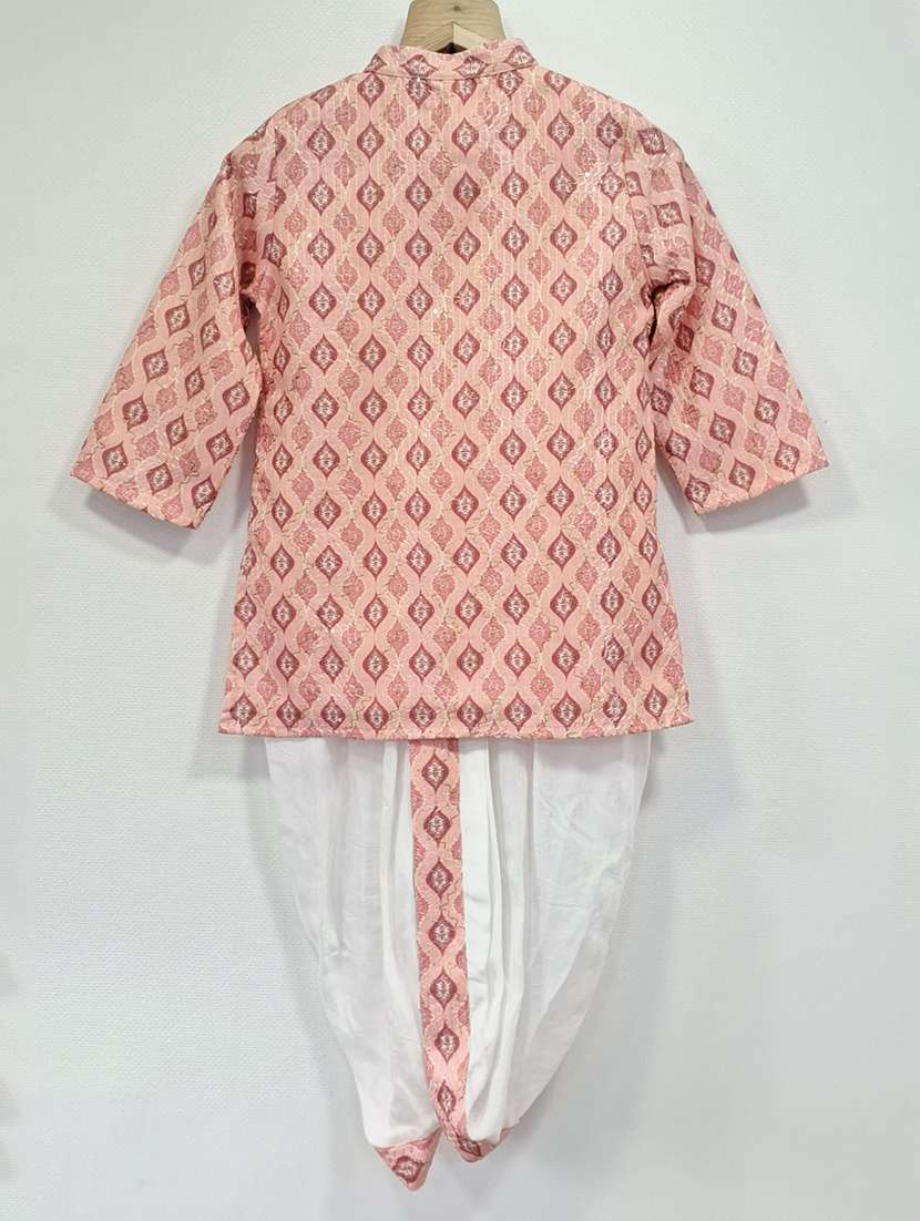 boys printed long sleeve kurta & dhoti set - 22076377 -  Standard Image - 5