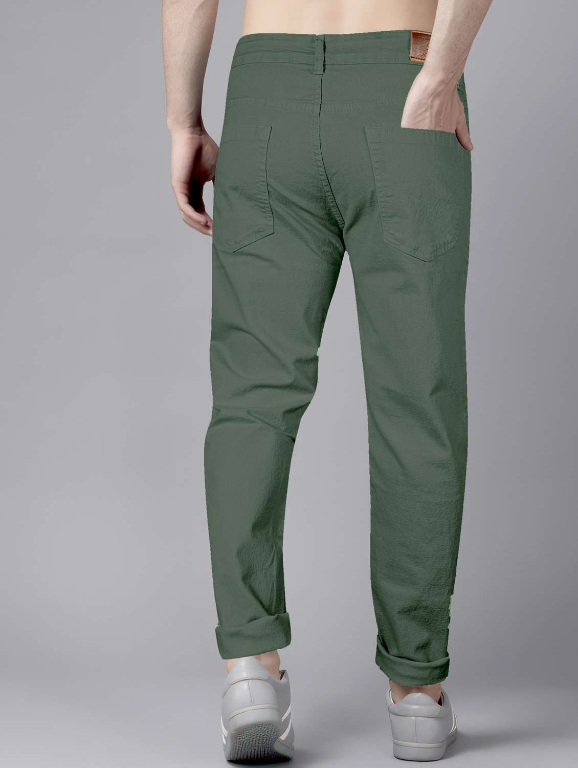 men plain mid rise full length jeans - 22076410 -  Standard Image - 3