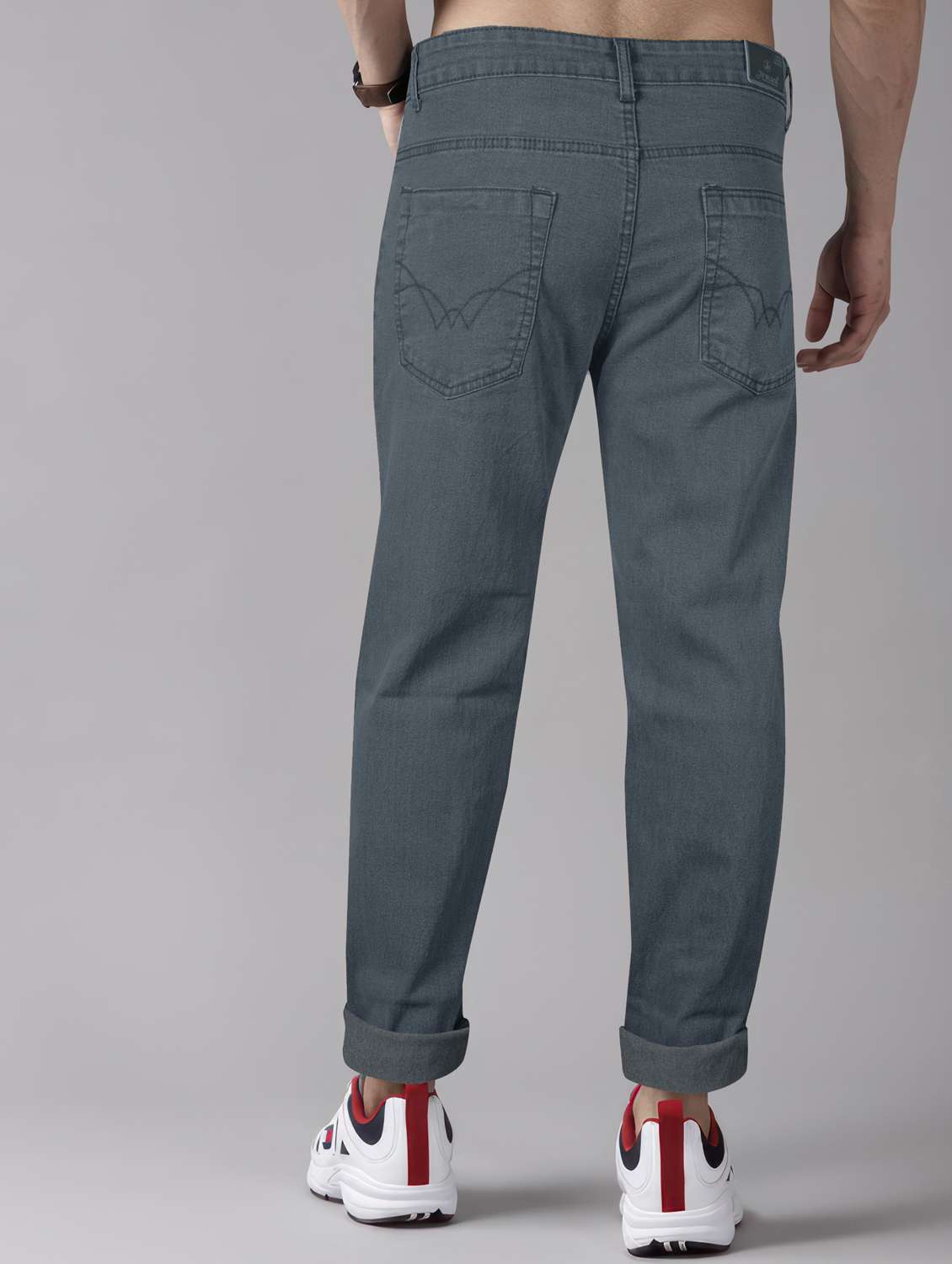 men plain mid rise full length jeans - 22076414 -  Standard Image - 3
