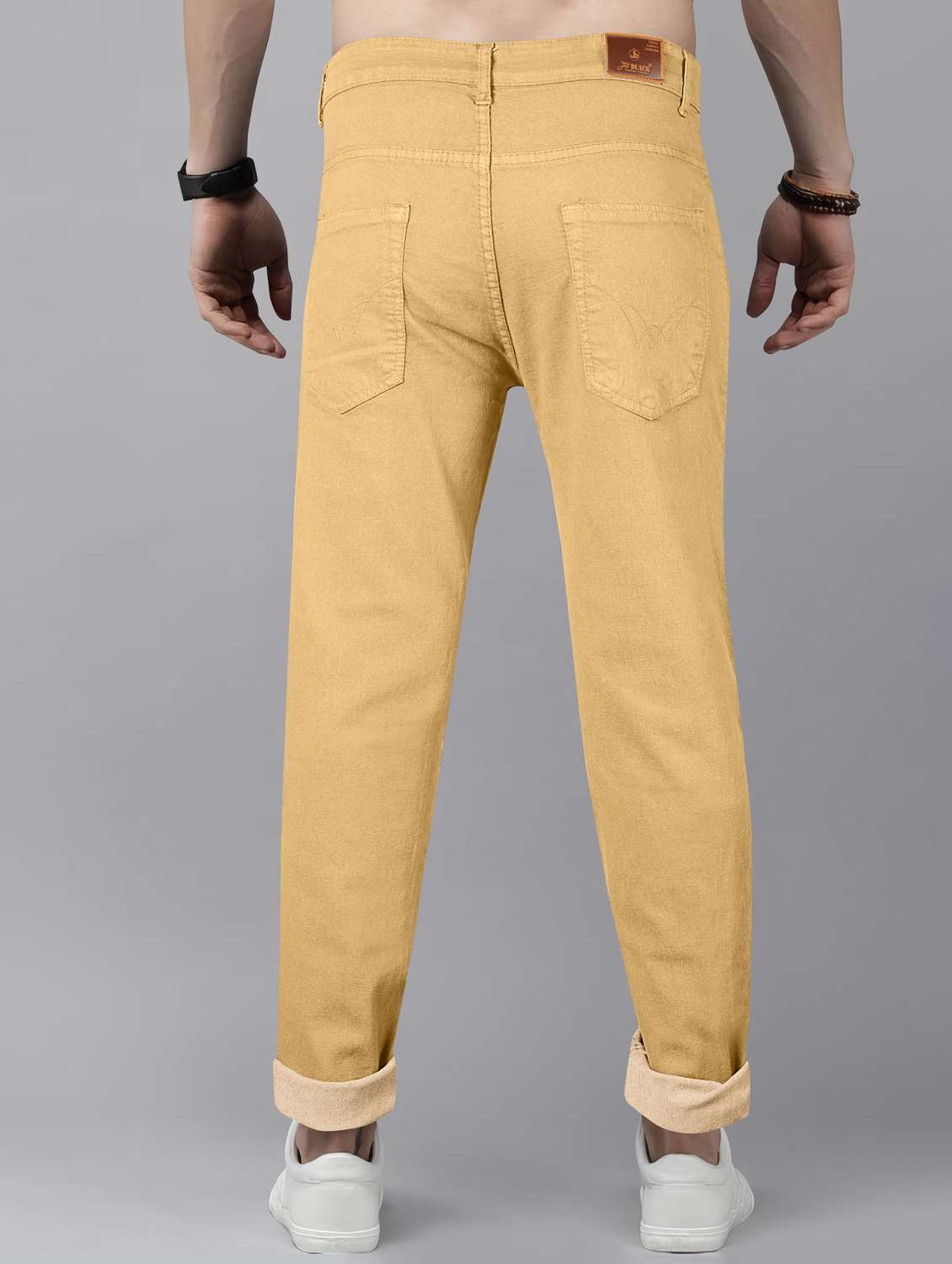 men plain mid rise full length jeans - 22076422 -  Standard Image - 3