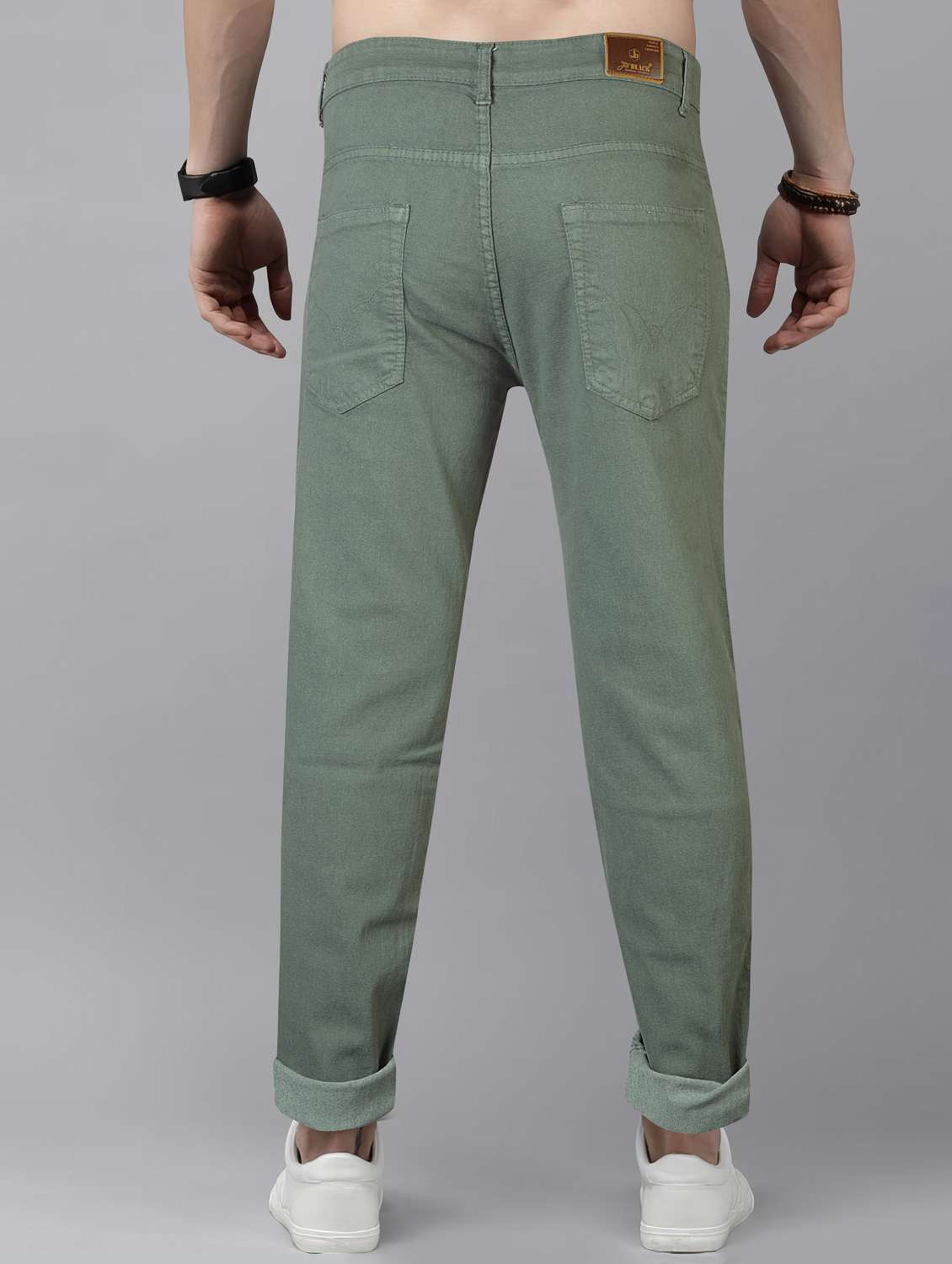 men plain mid rise full length jeans - 22076429 -  Standard Image - 3