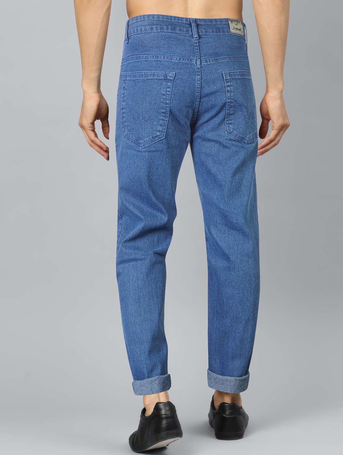 men plain mid rise full length jeans - 22076431 -  Standard Image - 3