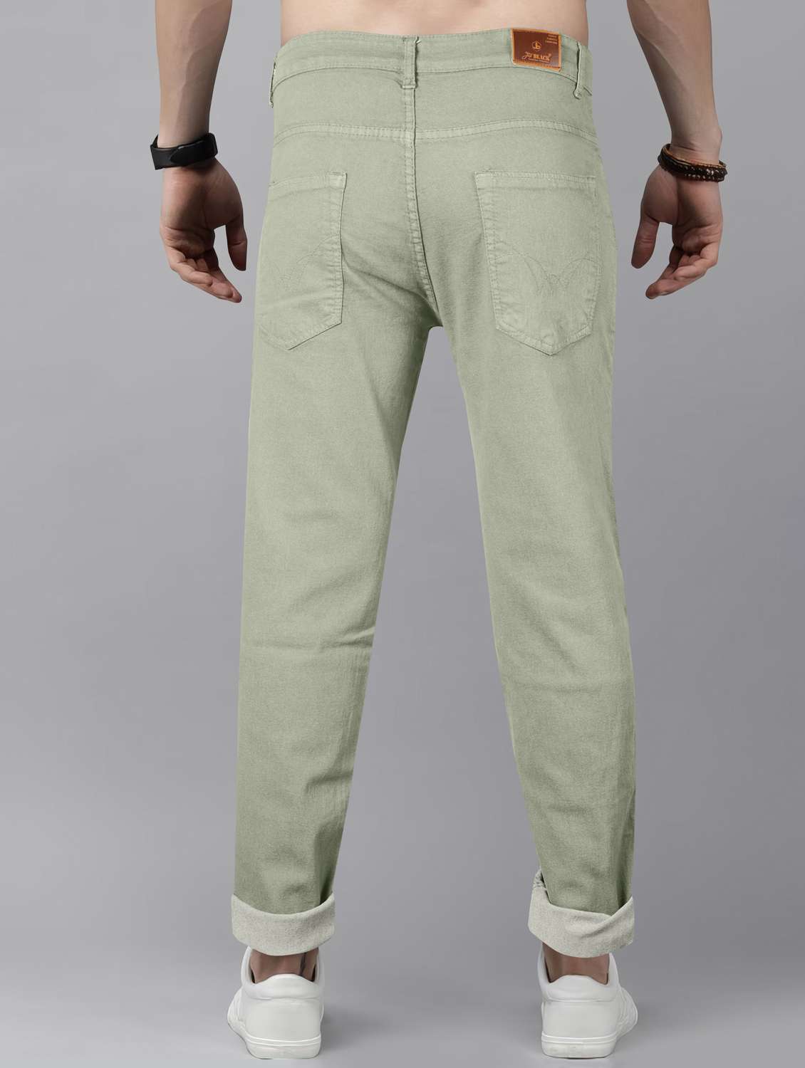 men plain mid rise full length jeans - 22076434 -  Standard Image - 3