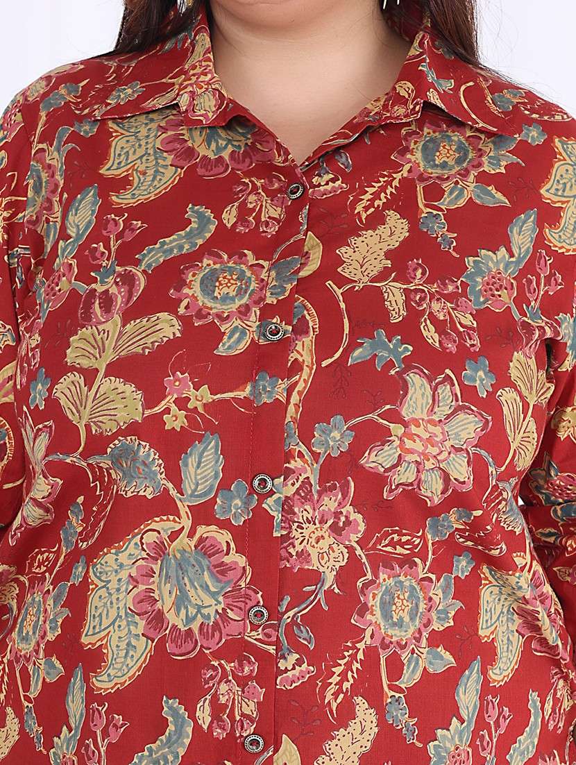 women three quarter sleeve plus size ethnic co-ord set - 22076449 -  Standard Image - 5