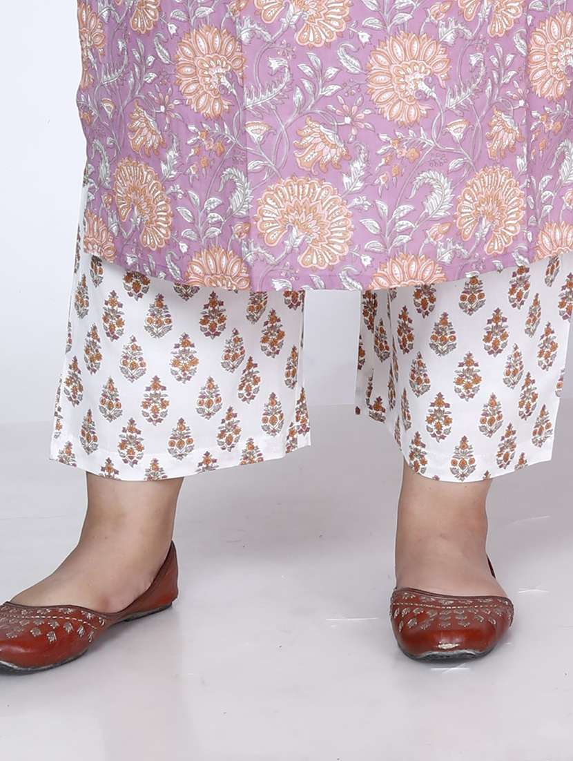 women floral printed three quarter sleeve kurta pant with dupatta set - 22076470 -  Standard Image - 3