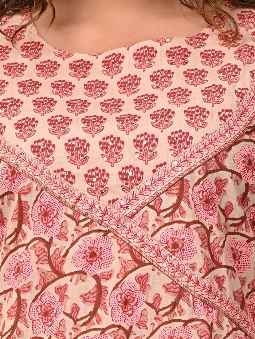 women floral printed three quarter sleeve kurta pant with dupatta set - 22076510 -  Standard Image - 5