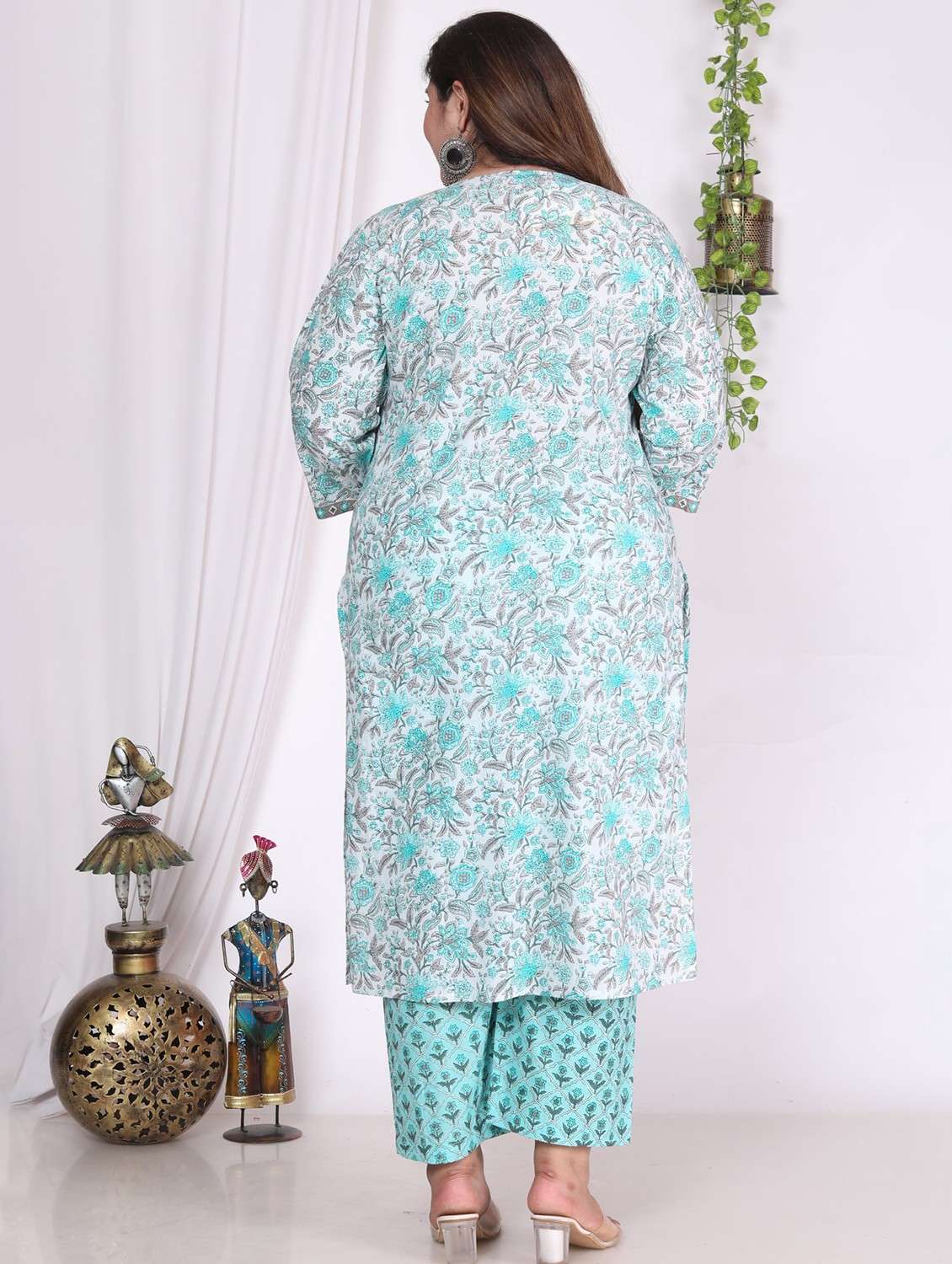 women floral printed three quarter sleeve kurta pant with dupatta set - 22076513 -  Standard Image - 3