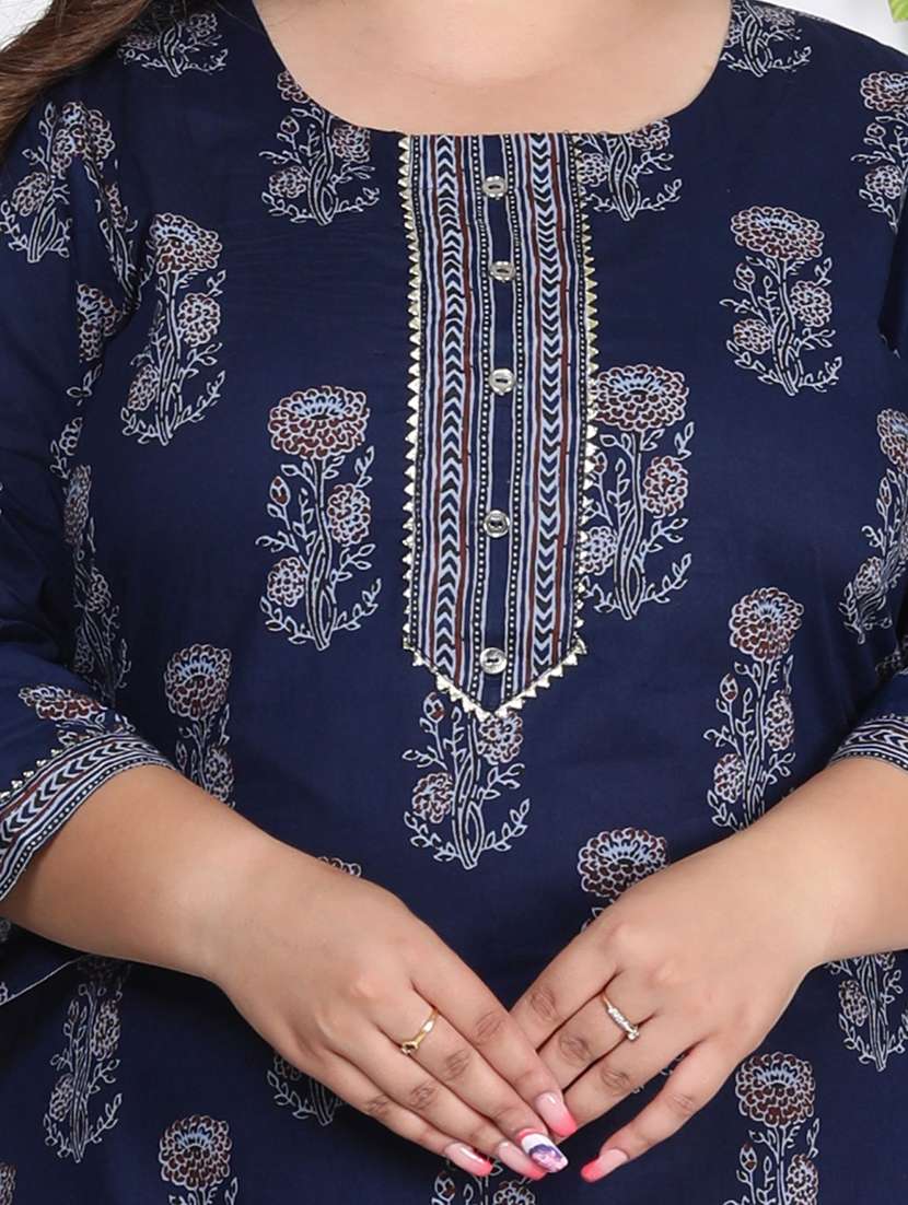 women floral printed three quarter sleeve kurta pant with dupatta set - 22076516 -  Standard Image - 3