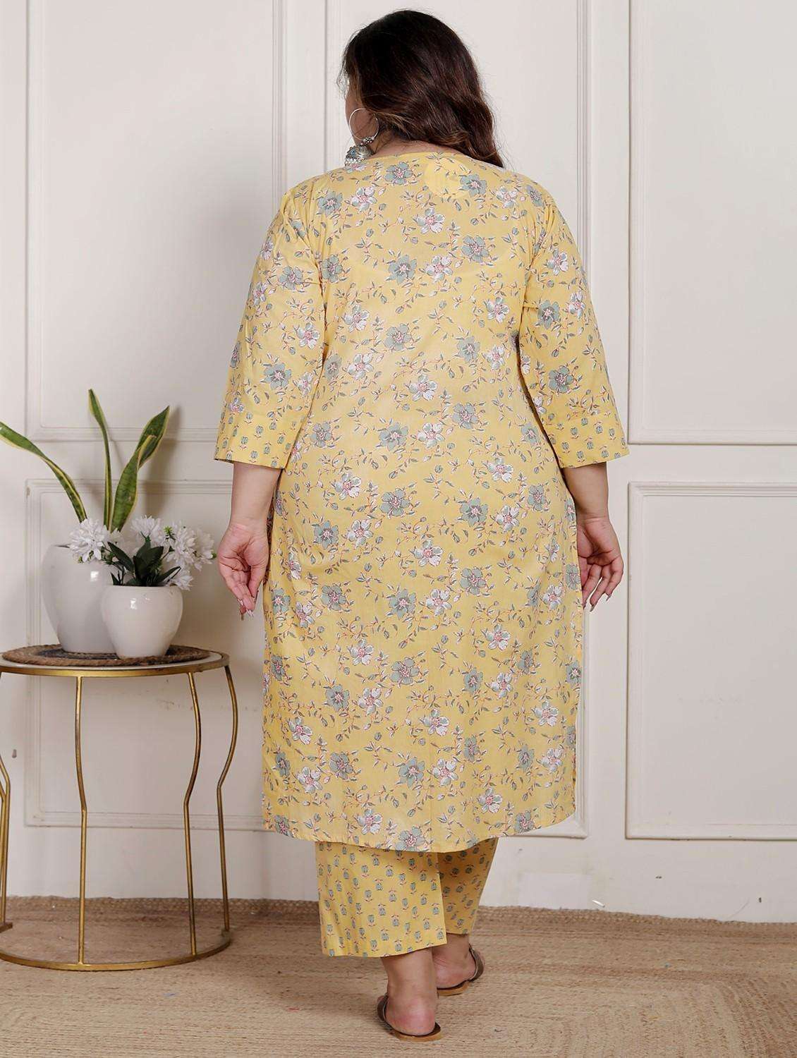 women floral printed three quarter sleeve kurta pant with dupatta set - 22076553 -  Standard Image - 3