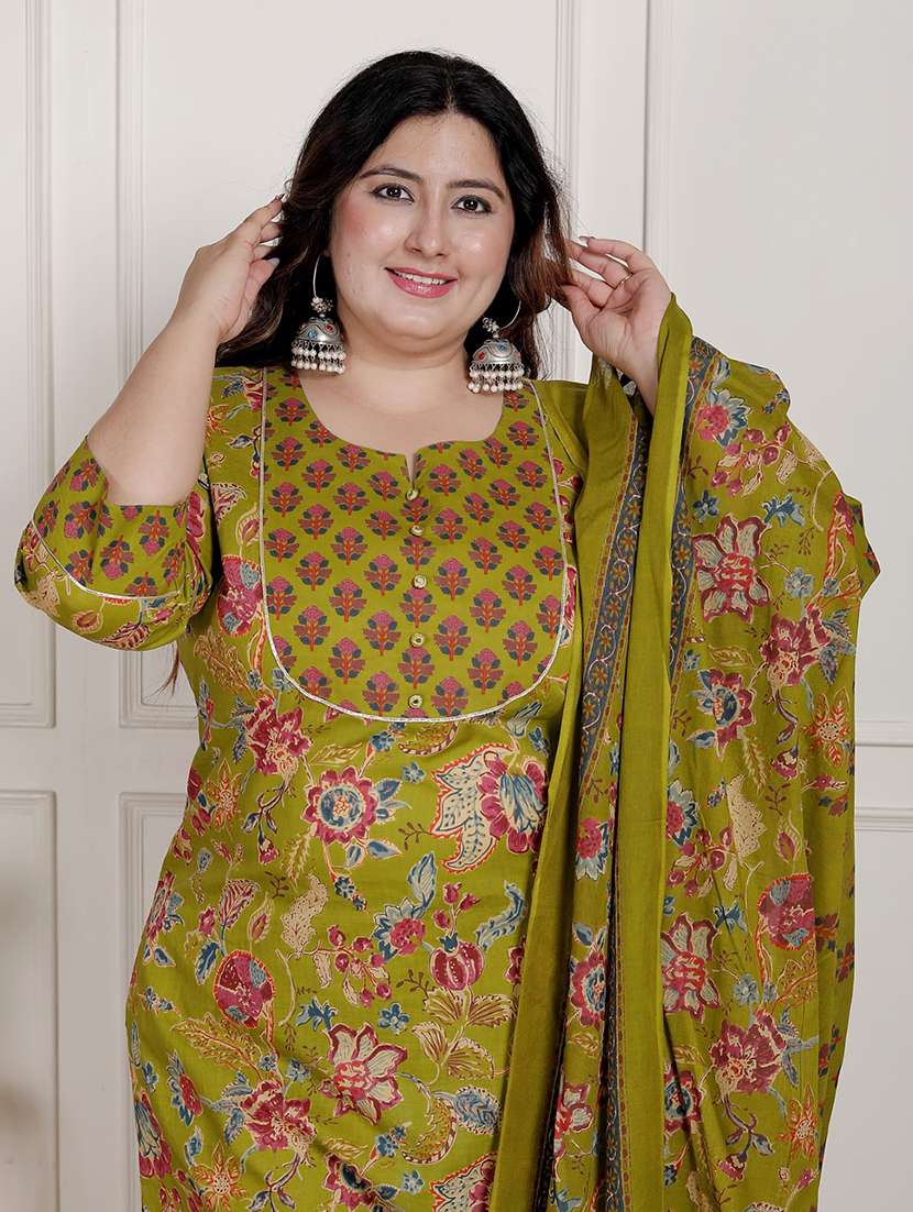 women floral printed three quarter sleeve kurta pant with dupatta set - 22076554 -  Standard Image - 3