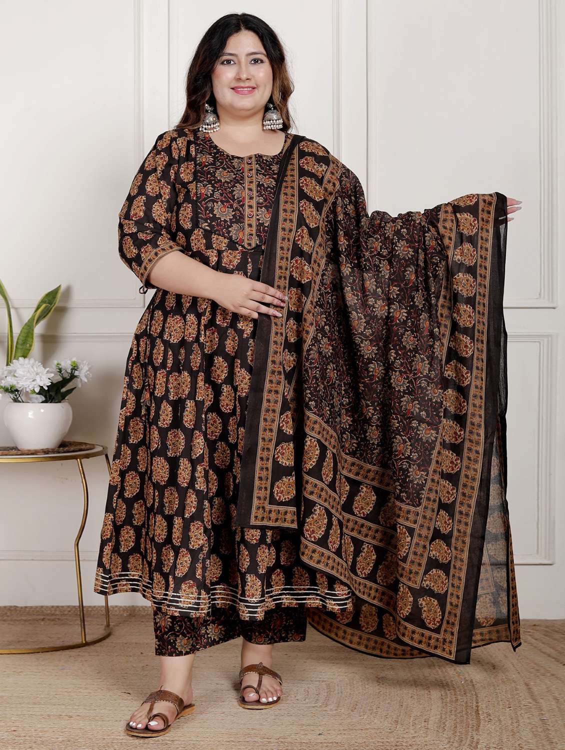 black cotton kurta pant  set