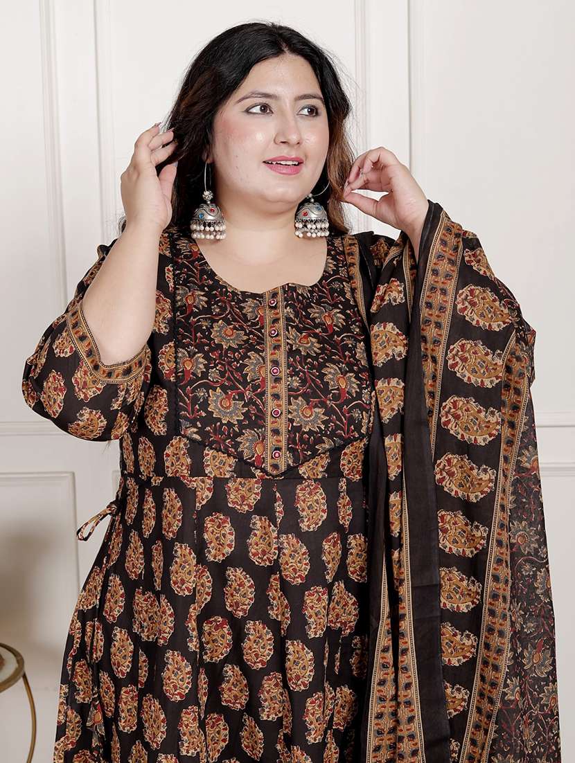 black cotton kurta pant  set - 22076558 -  Standard Image - 3