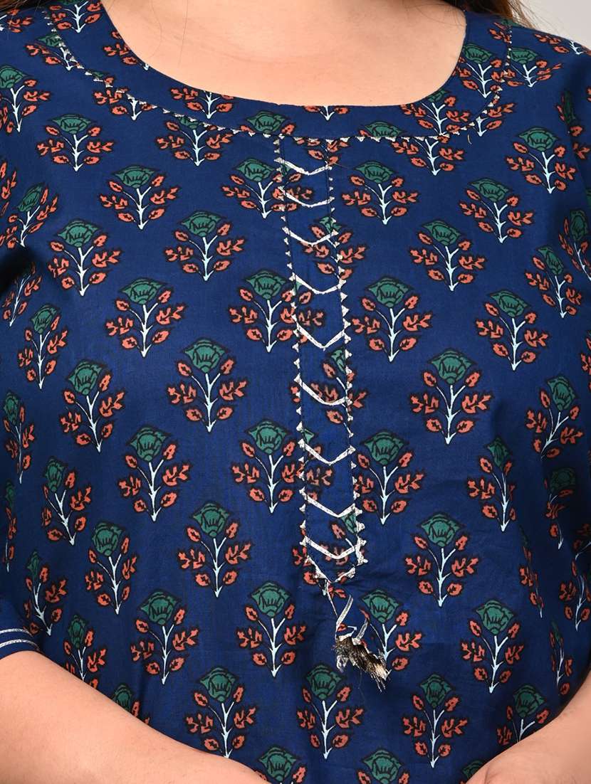 women plus size three quarter sleeve straight kurta - 22076617 - Standard Image - 3