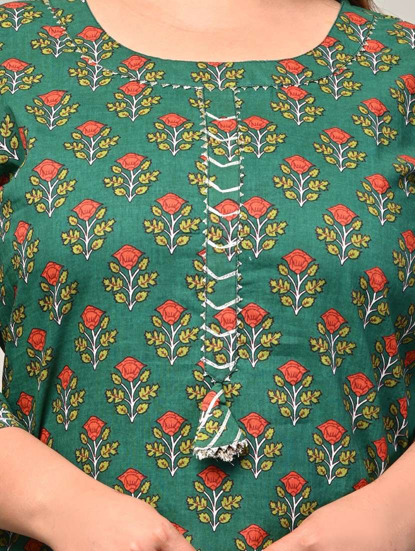 women plus size three quarter sleeve straight kurta - 22076618 -  Standard Image - 3