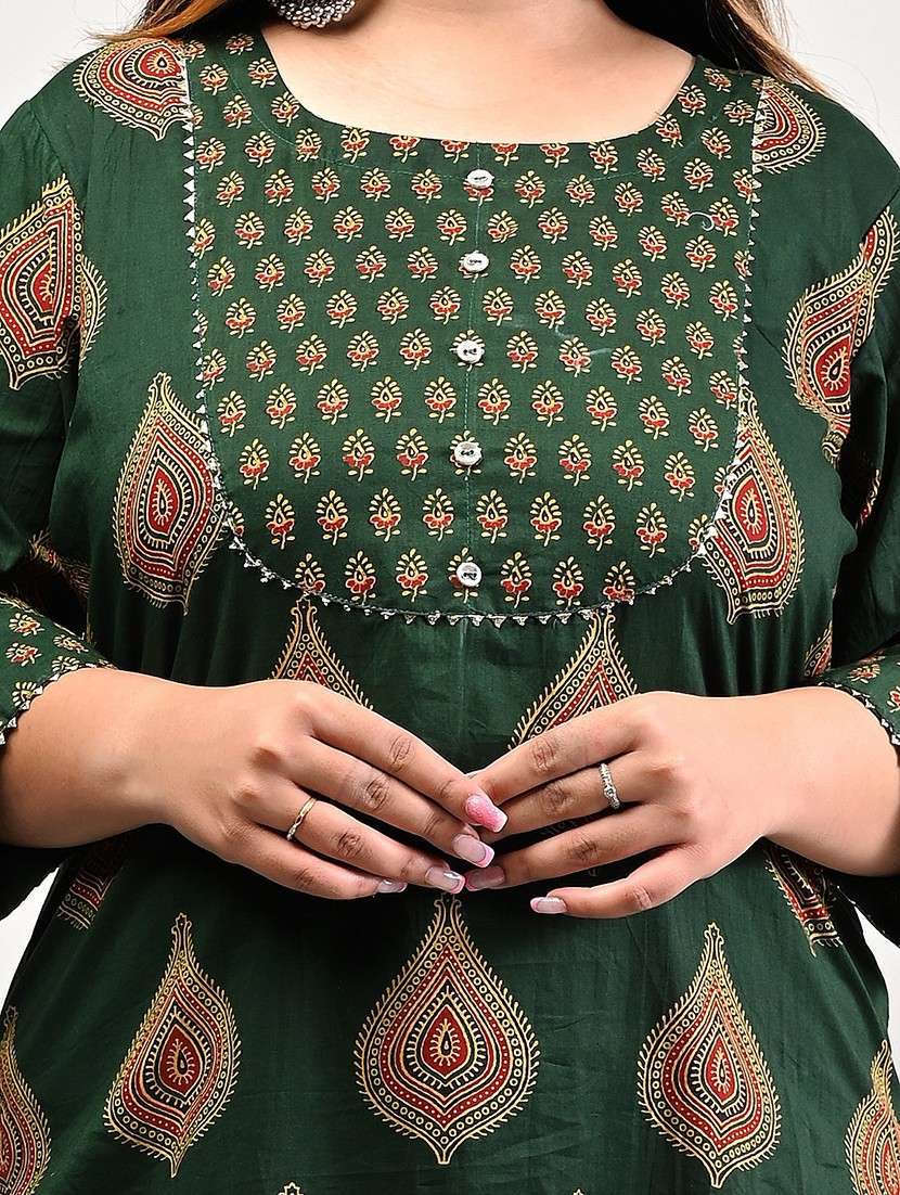 women plus size three quarter sleeve straight kurta - 22076623 - Standard Image - 3