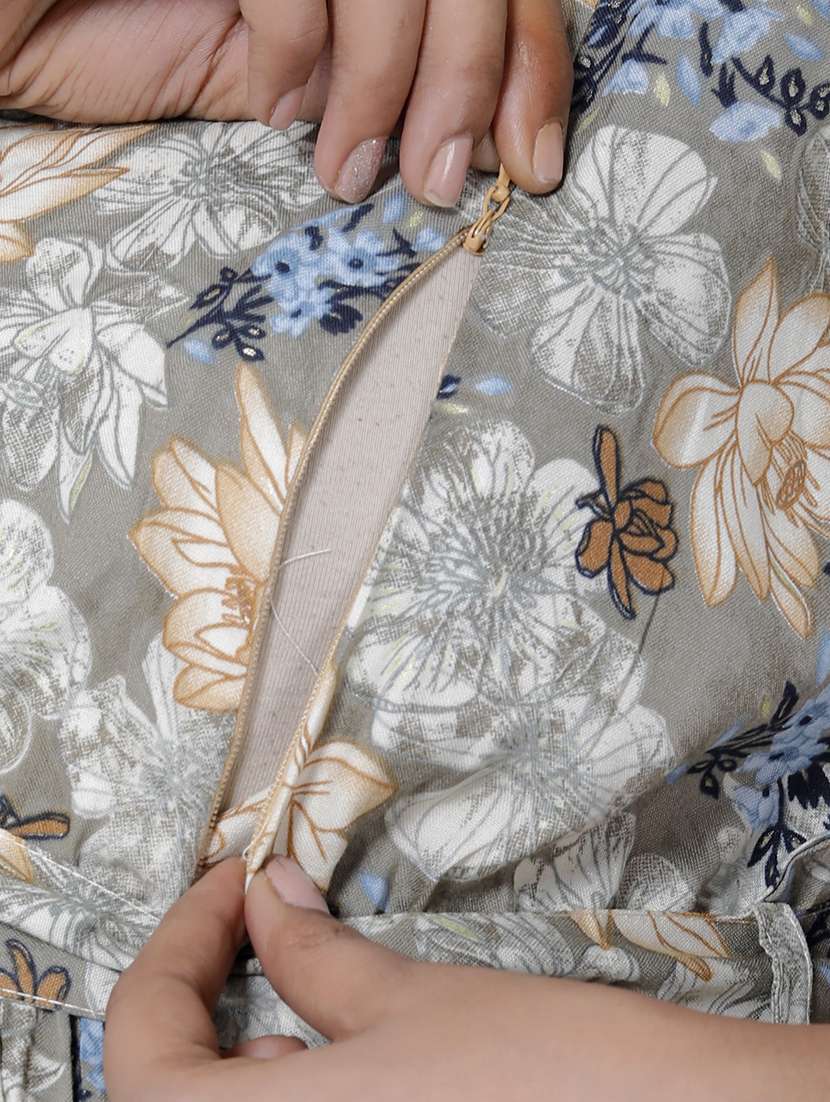 women printed puff sleeve maternity wear dress - 22076694 -  Standard Image - 5