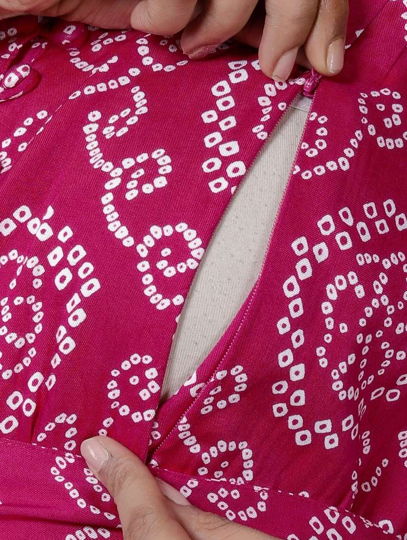 women printed puff sleeve maternity wear dress - 22076698 -  Standard Image - 5