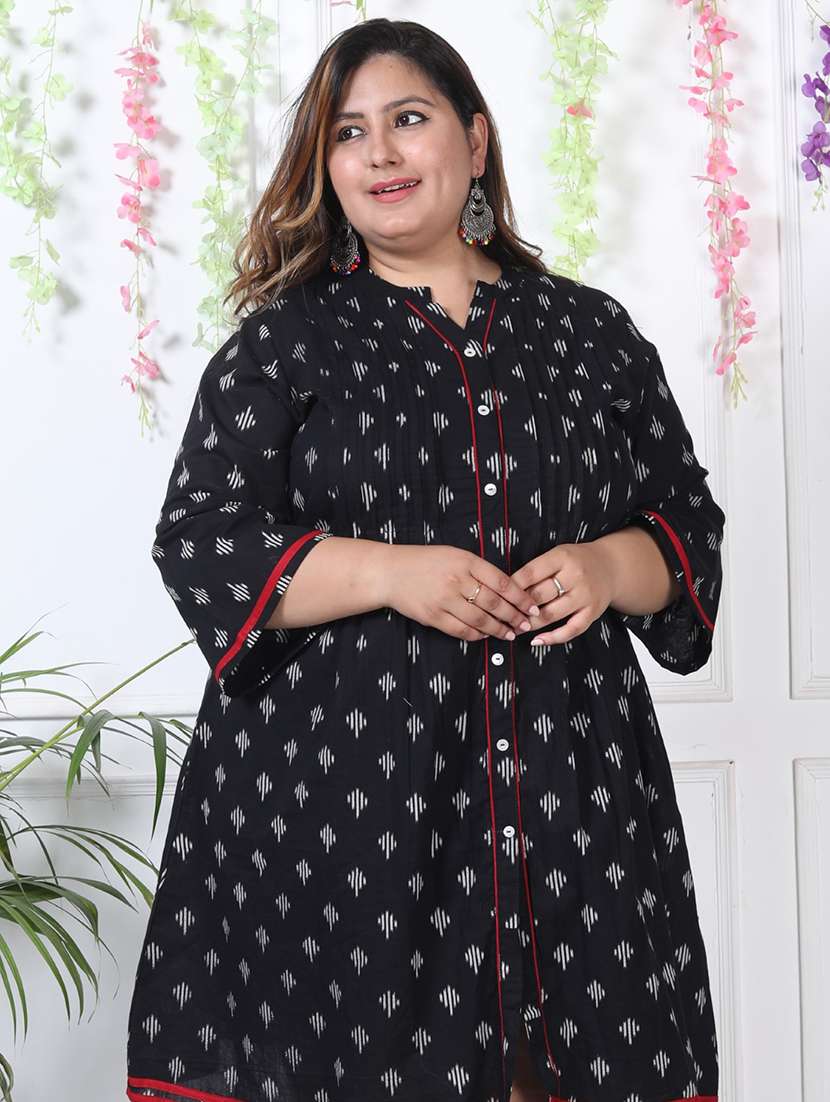 women plus size printed long sleeve a-line dress - 22076711 -  Standard Image - 3