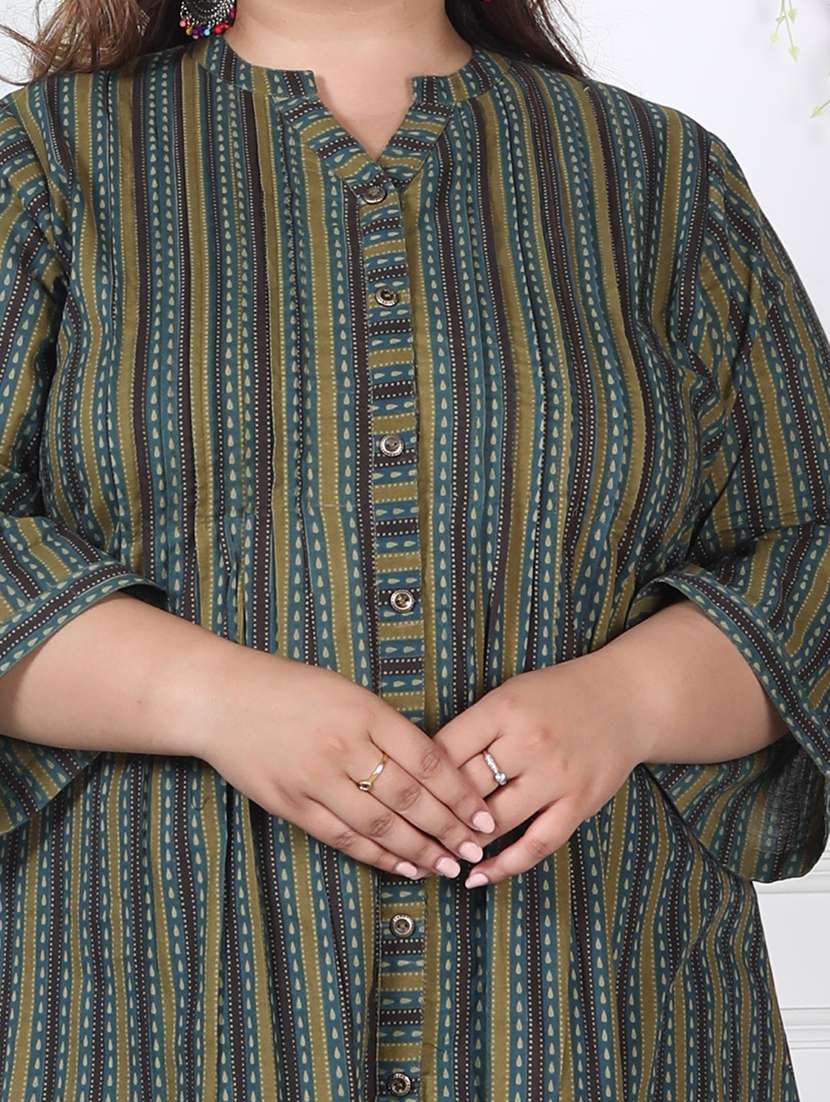 women plus size printed long sleeve a-line dress - 22076712 -  Standard Image - 3