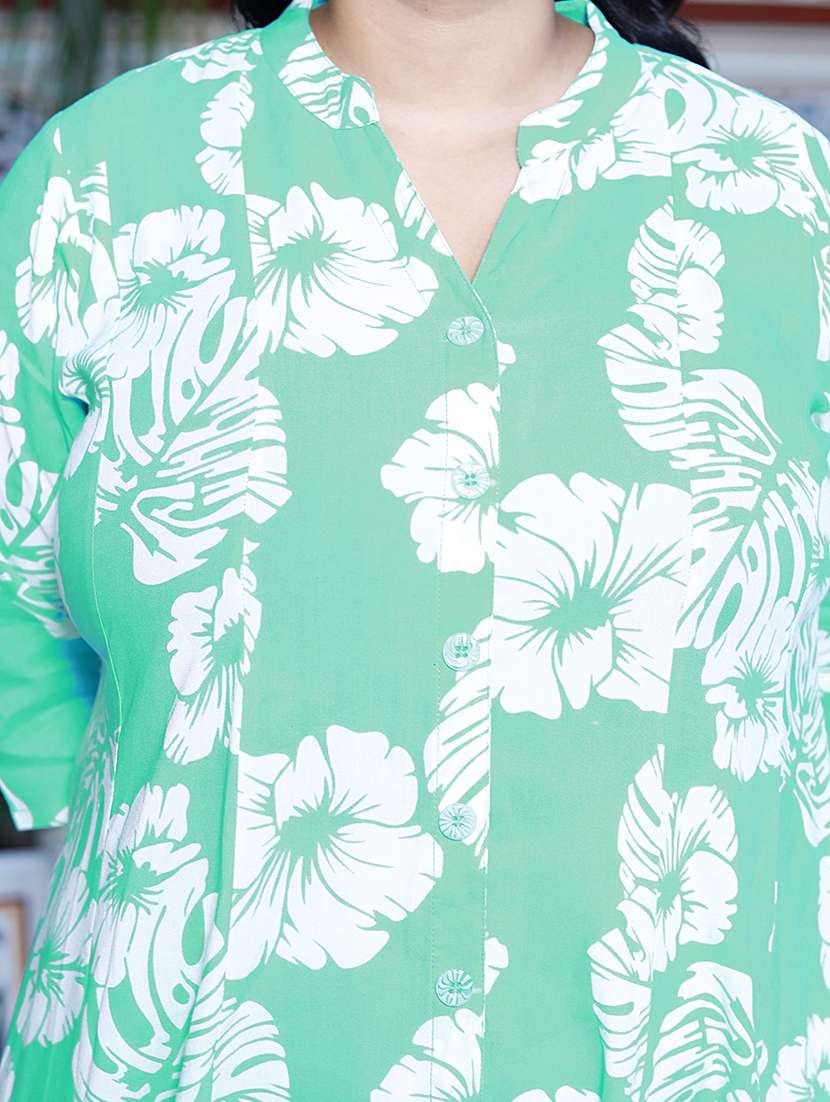 women plus size printed three quarter sleeve dress - 22076756 -  Standard Image - 3