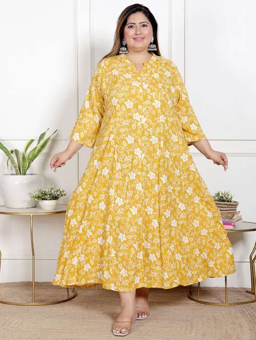 women plus size printed three quarter sleeve dress - 22076759 -  Standard Image - 0