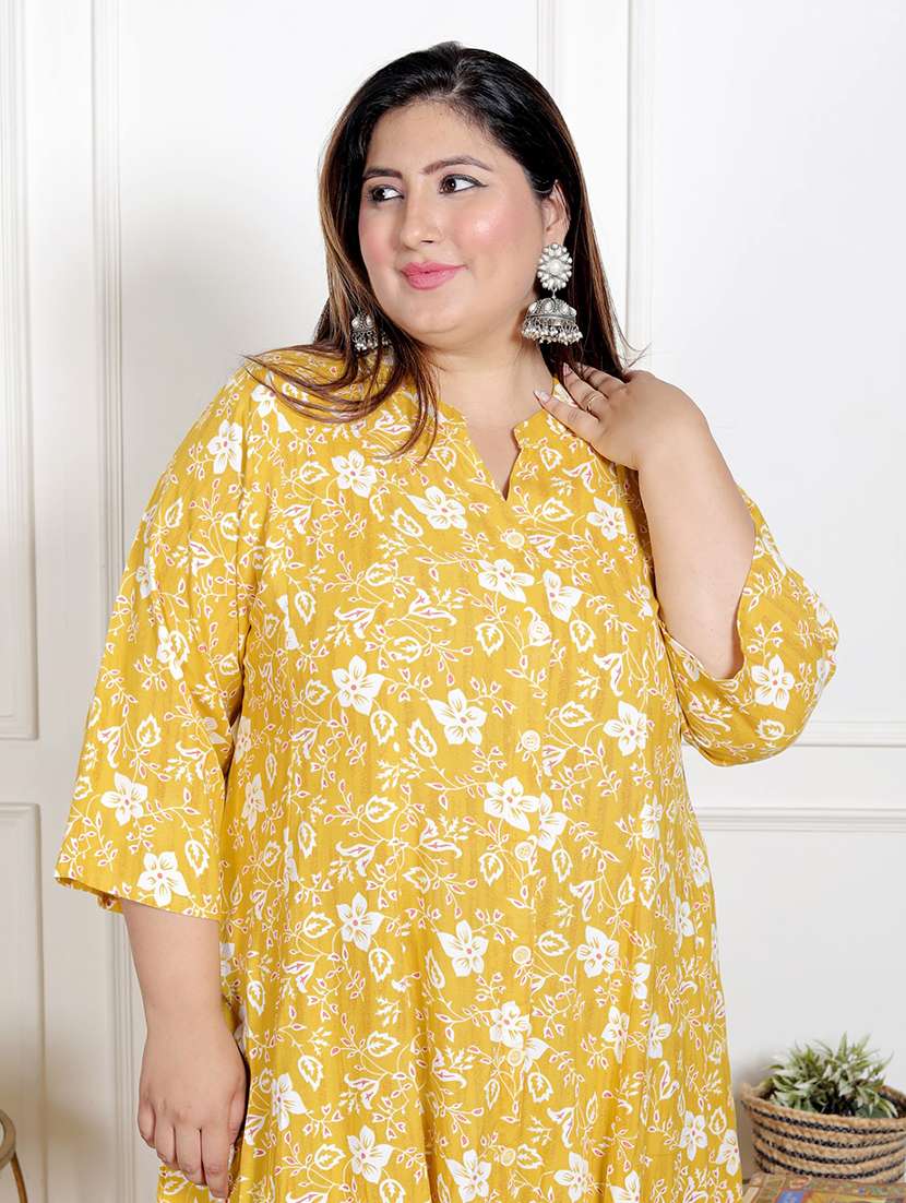 women plus size printed three quarter sleeve dress - 22076759 - Standard Image - 3