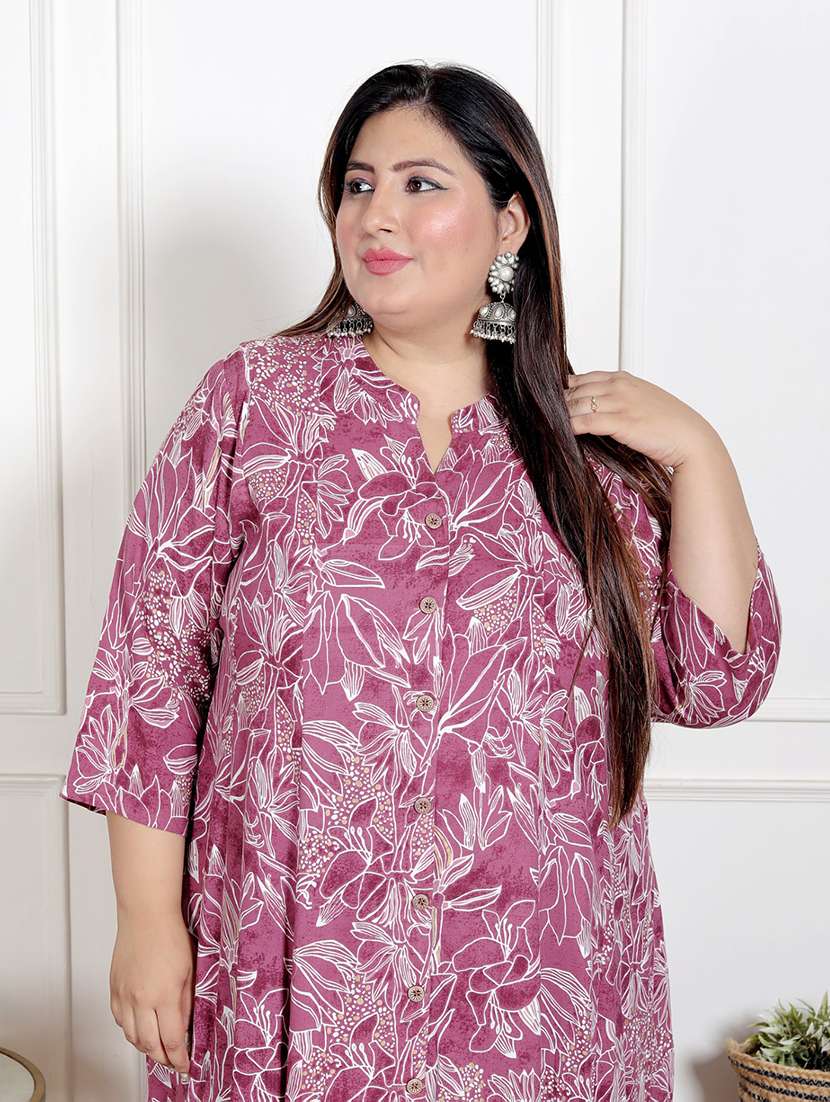 women plus size printed three quarter sleeve dress - 22076760 - Standard Image - 3